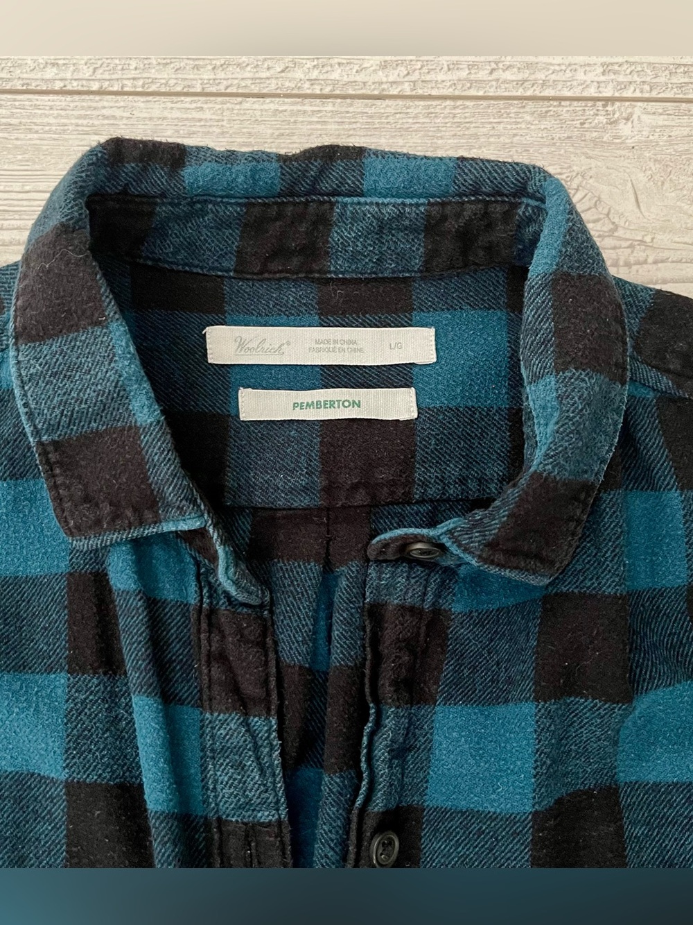 Woolrich Pemberton Boyfriend Cotton Flannel Button Down Shirt Buffalo Check Sz L - Picture 7 of 12